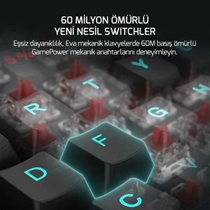 GAMEPOWER EVA 5 BLUE SWITCH RAINBOW GAMING OYUNCU KLAVYE
