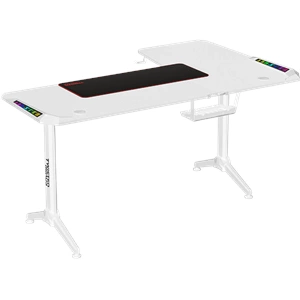 TWISTED MINDS RGB WARRIOR L ŞEKİLLİ OYUNCU MASASI BEYAZ