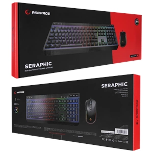 Rampage KM-R57 Seraphic Siyah RGB Multmedia Klavye ve 12800 DPI Mouse Gaming Set