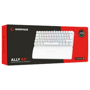 Rampage Ally K11 Beyaz Bilek Destekli Blue Switch Mekanik Kablolu Gaming Klavye