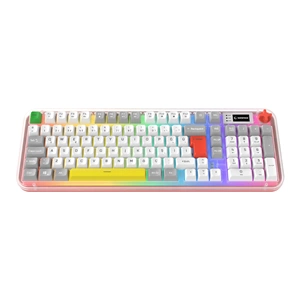 Rampage Reflect 99 Beyaz Gri Sessiz RGB Membrane Kablolu Gaming Oyuncu Klavyesi