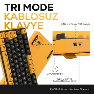 HAWK GAMING HK258CY KABLOSUZ SARI SIYAH KLAVYE