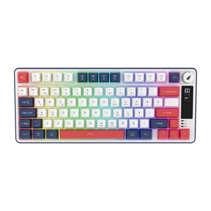 HAWK GAMING HK255 Membrane LCD RGB Kablosuz/Bluetooth Mavi Kırmızı Türkçe Gaming Oyuncu Klavye