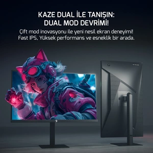 GamePower Kaze Dual 27¨ 0.5Ms 4K 160Hz - FHD 320Hz Fast IPS Pivot Dual Gaming Monitör