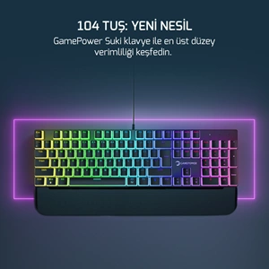 Gamepower Suki Mekanik Red Switch Puding Keycaps TR Q 104 Tuş Gaming Klavye