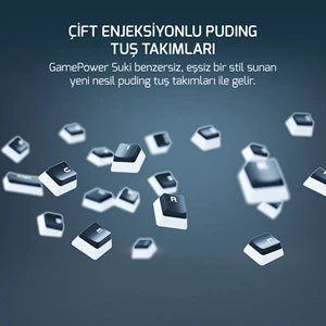 Gamepower Suki Mekanik Red Switch Puding Keycaps TR Q 104 Tuş Gaming Klavye