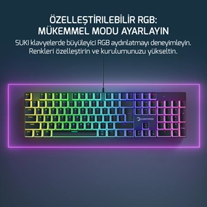 Gamepower Suki Mekanik Red Switch Puding Keycaps TR Q 104 Tuş Gaming Klavye