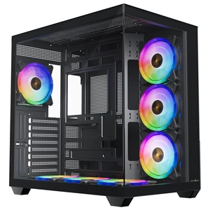 James Donkey Stark S801 7xARGB Temperli Cam 650W 80+ Bronze ATX Siyah Gaming Kasa