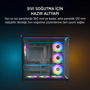 James Donkey Stark S801 7xARGB Temperli Cam 650W 80+ Bronze ATX Siyah Gaming Kasa