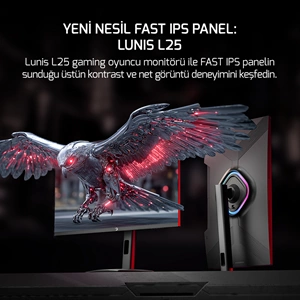 GamePower Lunis L25 24¨ 240Hz 0.5Ms Fast IPS FHD RGB Pivot Gaming Monitör