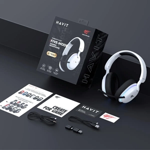 HAVİT GAMENOTE FUXI-H7 RGB KABLOSUZ GAMING KULAKLIK BEYAZ