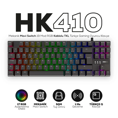 HAWK HK410M MEKANİK RGB KABLOLU GAMING KLAVYE