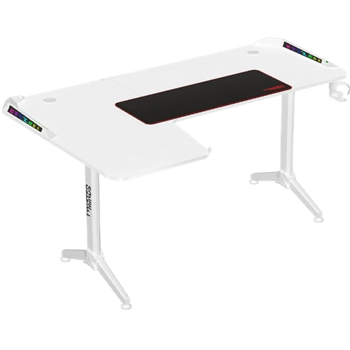 TWISTED MINDS RGB WARRIOR L ŞEKİLLİ OYUNCU MASASI BEYAZ