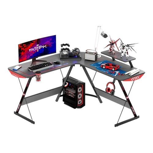 GameOn Slayer I Serisi 129x129x74 CM L Şekilli Siyah Oyuncu Masası