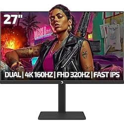 GamePower Kaze Dual 27¨ 0.5Ms 4K 160Hz - FHD 320Hz Fast IPS Pivot Dual Gaming Monitör