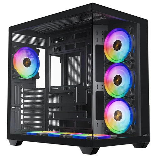 James Donkey Stark S801 7xARGB Temperli Cam 650W 80+ Bronze ATX Siyah Gaming Kasa