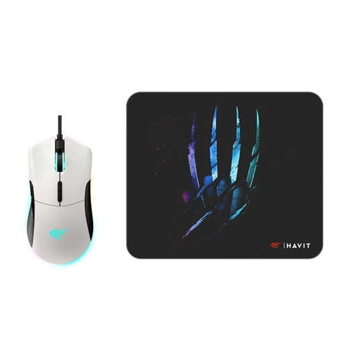 HAVİT GAMENOTE MS1037CM KABLOSUZ MOUSE- MOUSE PAD SET BEYAZ