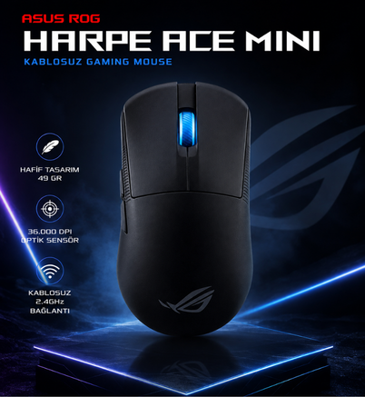 ASUS ROG HARPE ACE MINI KABLOSUZ SİYAH GAMING MOUSE