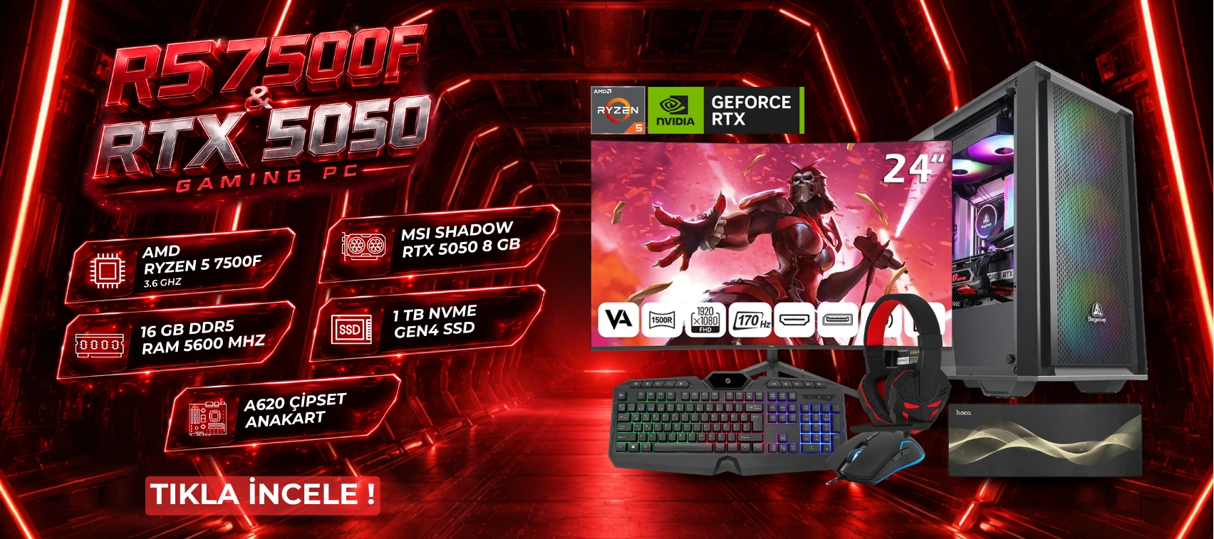 R5 7500F RTX 5050 GAMING PC