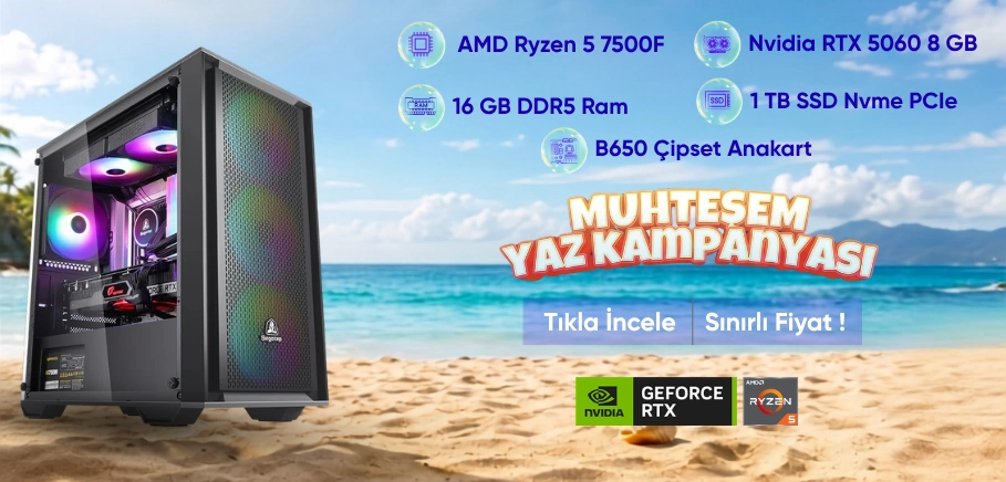 LANSMAN GAMING PC AMD RYZEN5-7500F 16 GB DDR5 RAM 8 GB RTX5060 512 GB SSD 650W