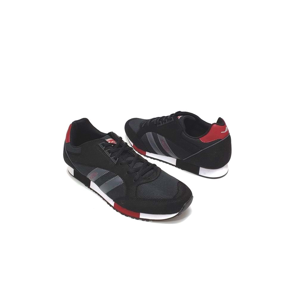 lescon büyük numara erkek spor ayakkabı - siyah kırmızı - 46