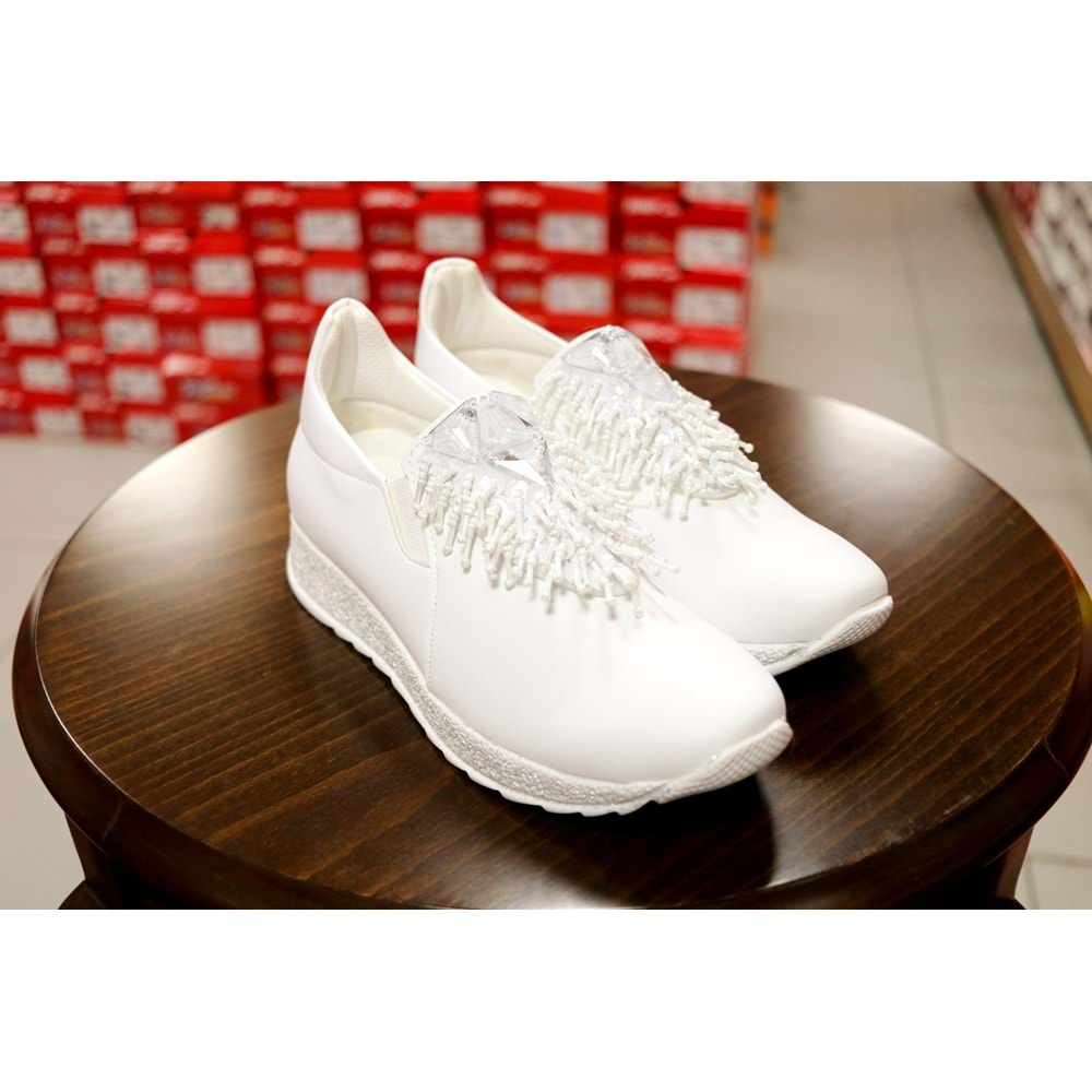 Fancy Bayan Sneakers Ayakkabı - BEYAZ - 36