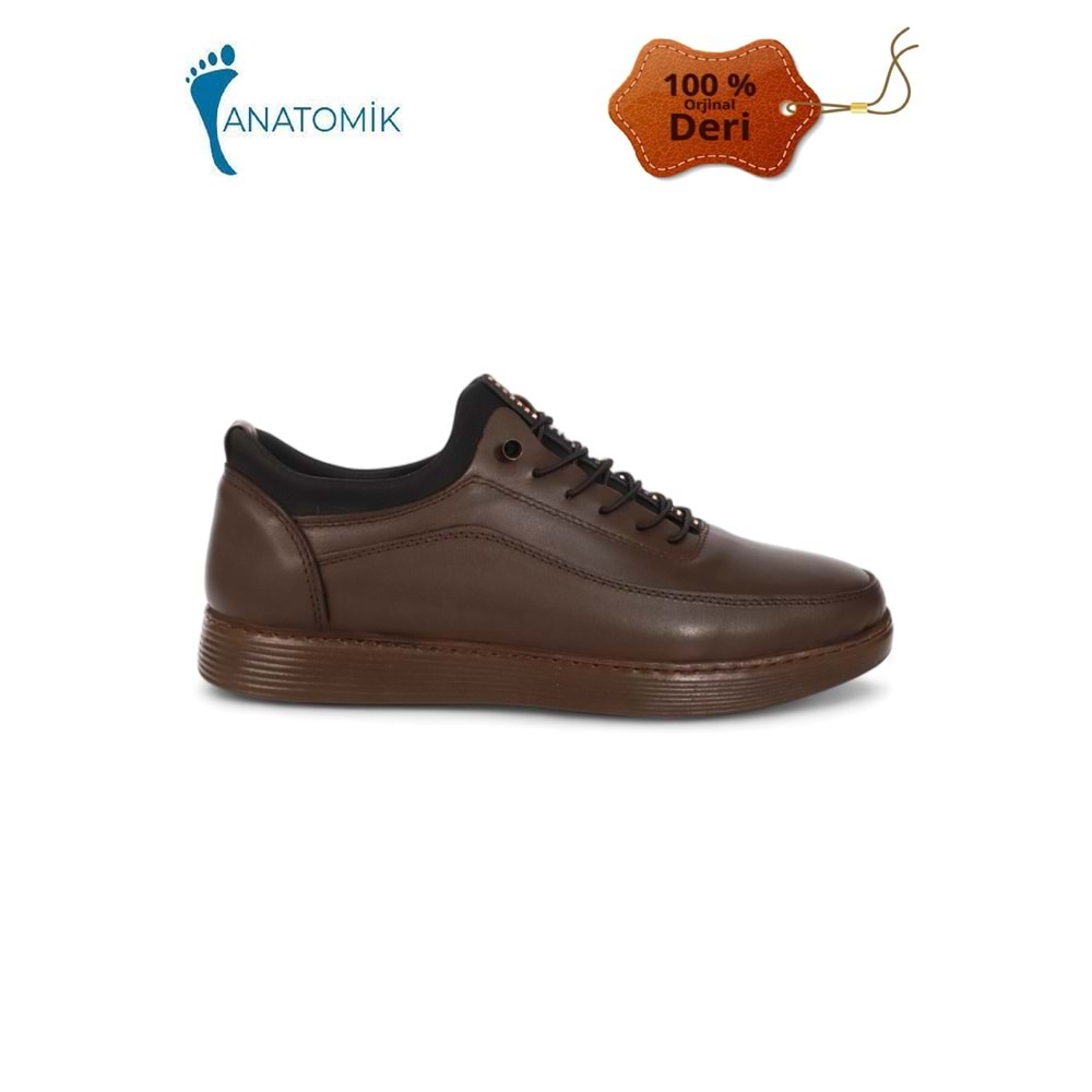 Konfores 958 Hakiki Deri Anatomik Erkek Ayakkabı - NKT00958-kahverengi-41