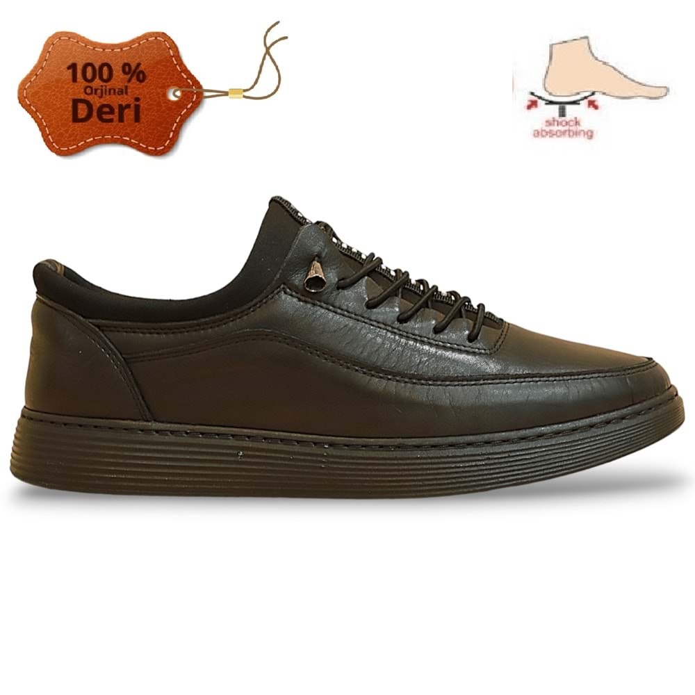 Konfores 958 Hakiki Deri Anatomik Erkek Ayakkabı - NKT00958-siyah-46