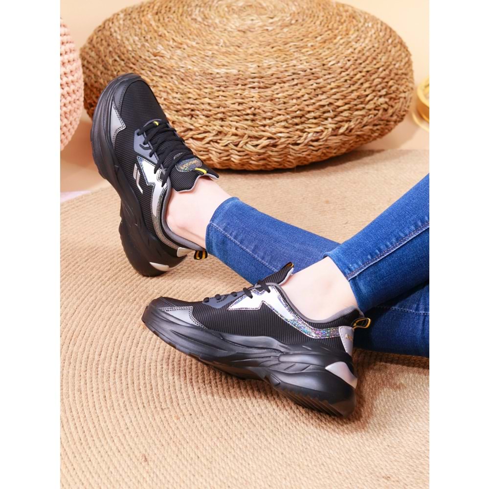 Lescon Easystep Catwalk-2 Anatomik Sneakers Ayakkabı - NKT00976-siyah-36