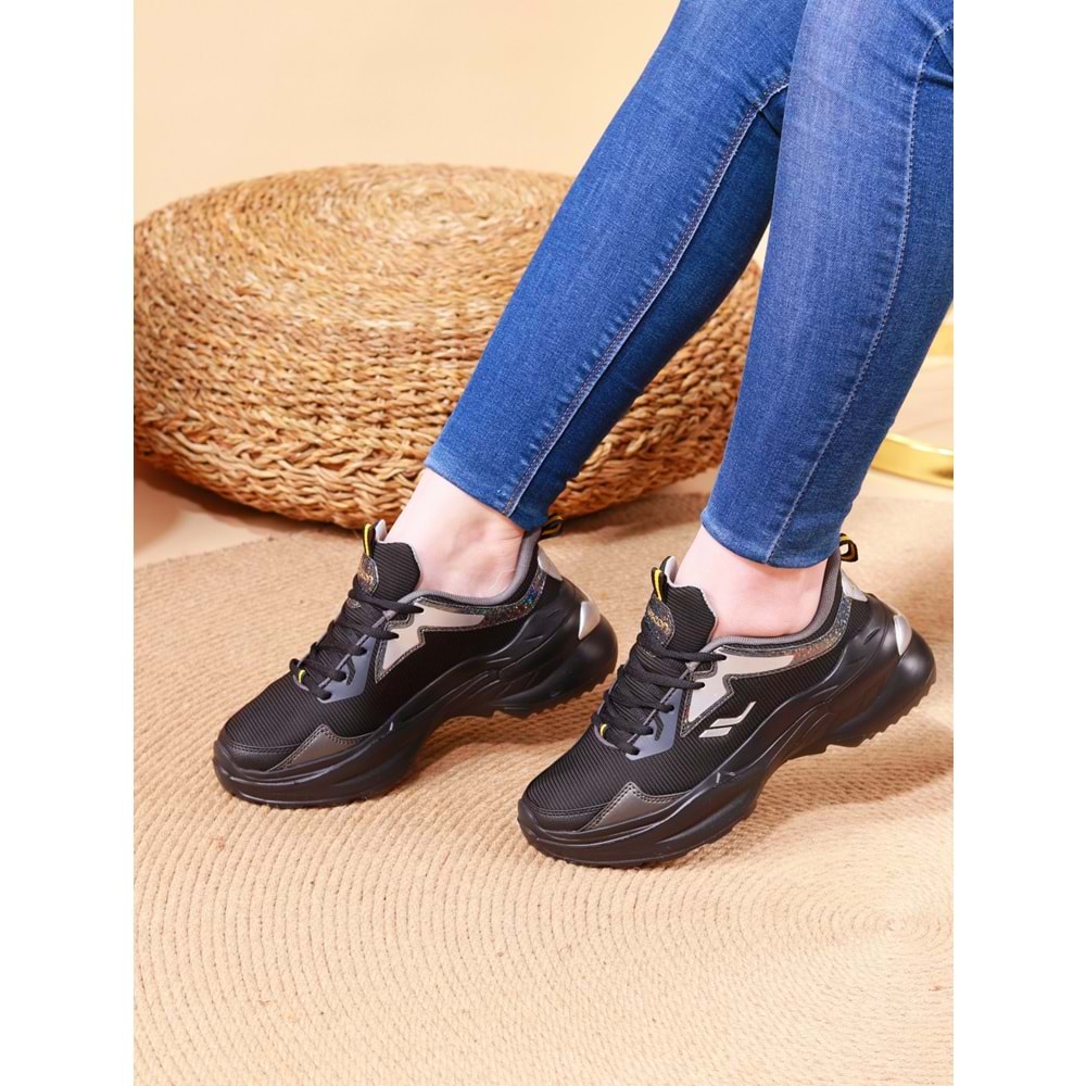 Lescon Easystep Catwalk-2 Anatomik Sneakers Ayakkabı - NKT00976-siyah-38