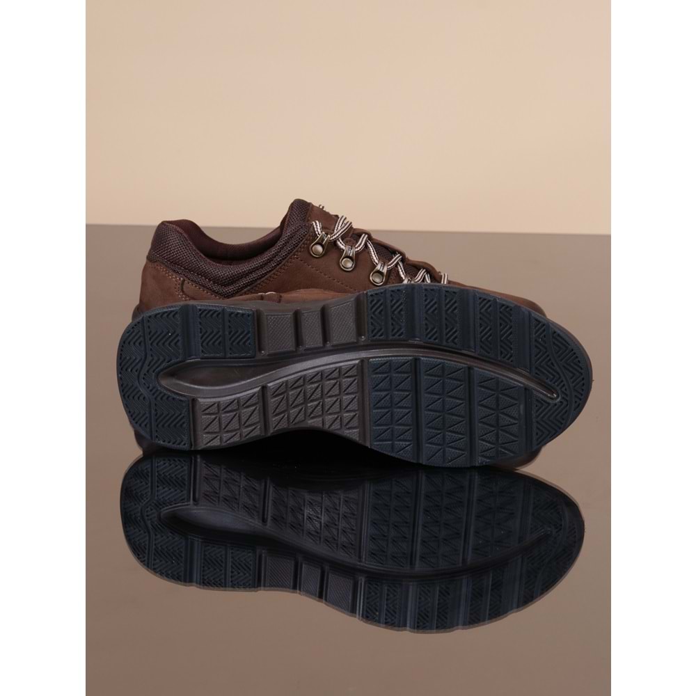 Konfores 1068 Hakiki Deri Anatomik Outdoor Ayakkabı - NKT01068-kahverengi-40