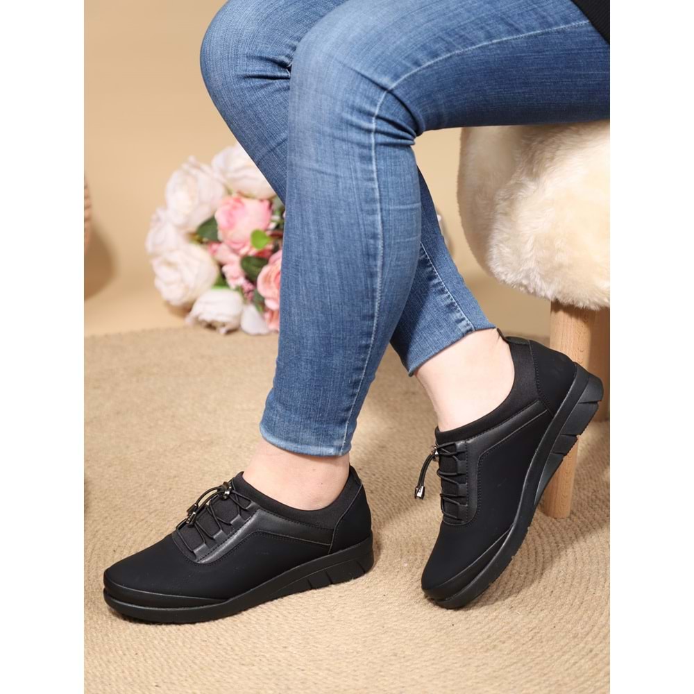 Konfores 1078 Anatomik Bayan Mevsimlik Ayakkabı - NKT01078-siyah-39