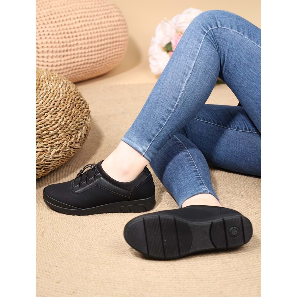 Konfores 1078 Anatomik Bayan Mevsimlik Ayakkabı - NKT01078-siyah-39