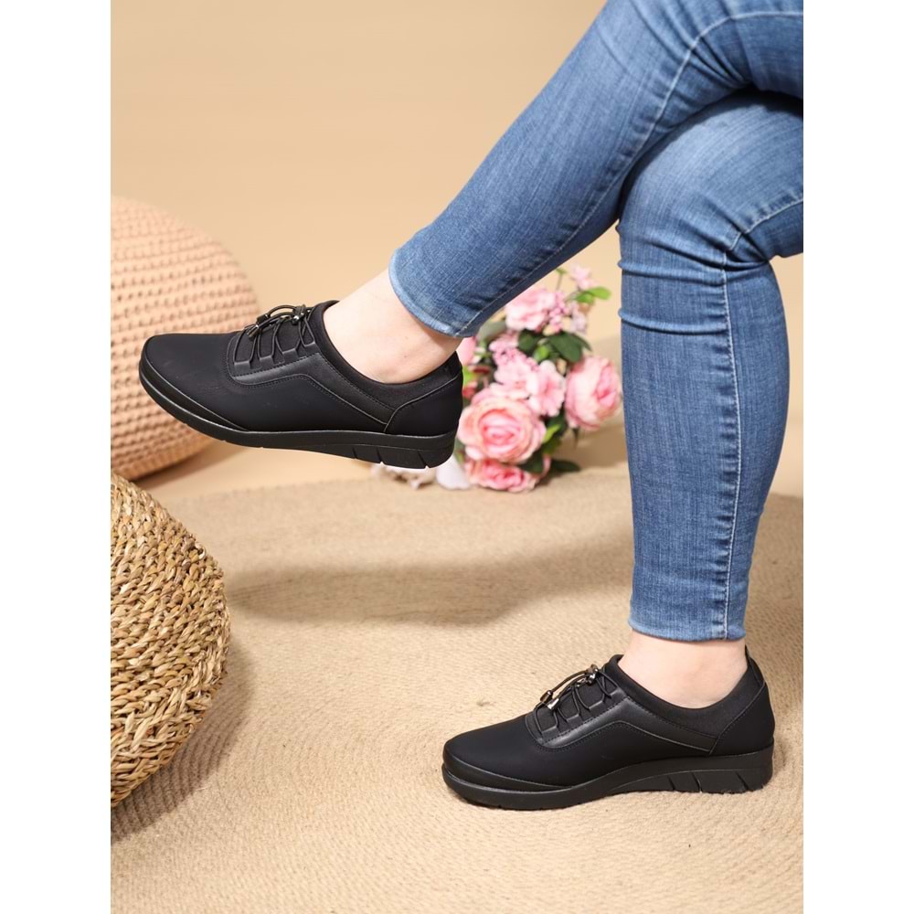 Konfores 1078 Anatomik Bayan Mevsimlik Ayakkabı - NKT01078-siyah-39