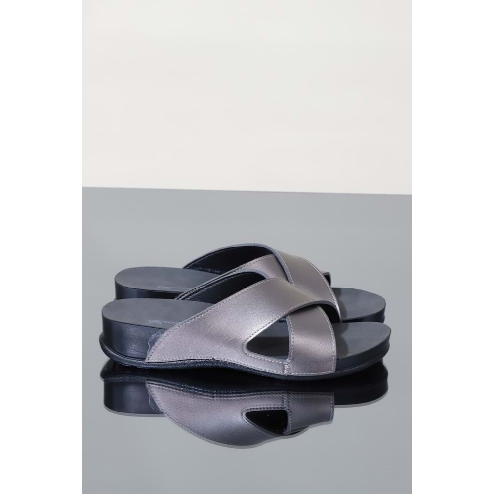 Konfores 1109-Olıva Tam Anatomik Bayan Terlik - NKT01109-platin-37