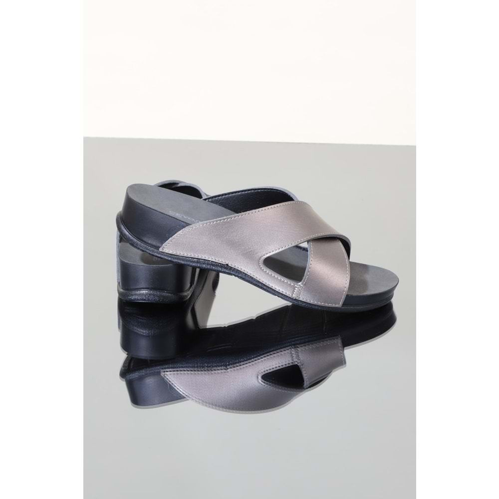 Konfores 1109-Olıva Tam Anatomik Bayan Terlik - NKT01109-platin-37