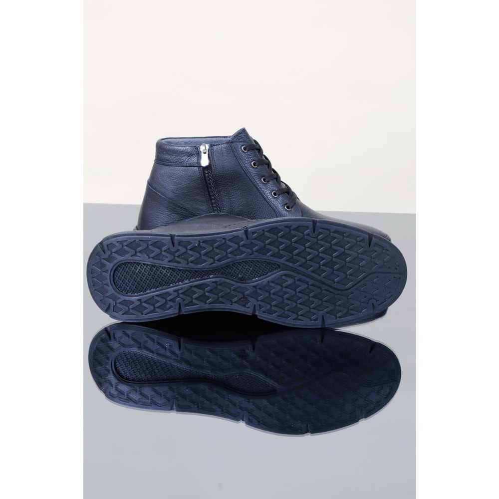 Konfores 1121 Hakiki Deri Anatomik Taban Fermuarlı Erkek Bot - NKT01121-siyah-46