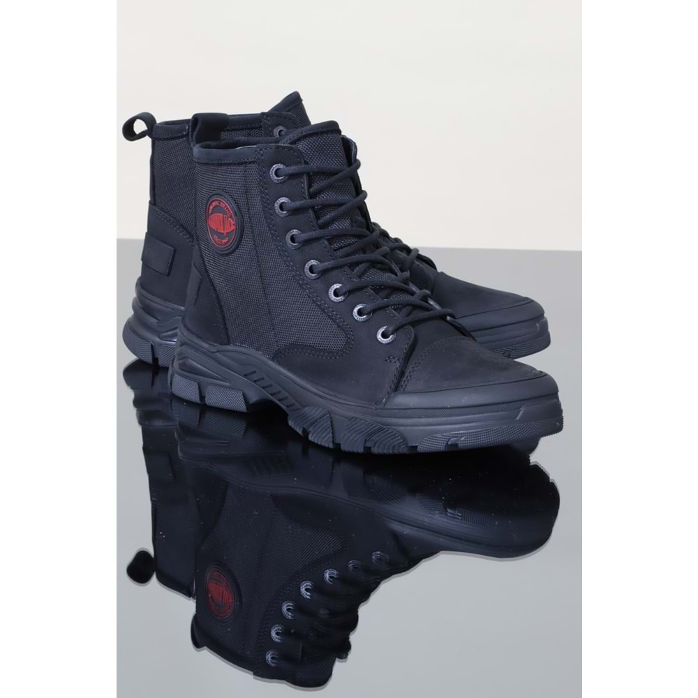 Konfores 1126 Hakiki Deri Anatomik Fermuarlı Erkek Spor Bot - NKT01126-siyah-40