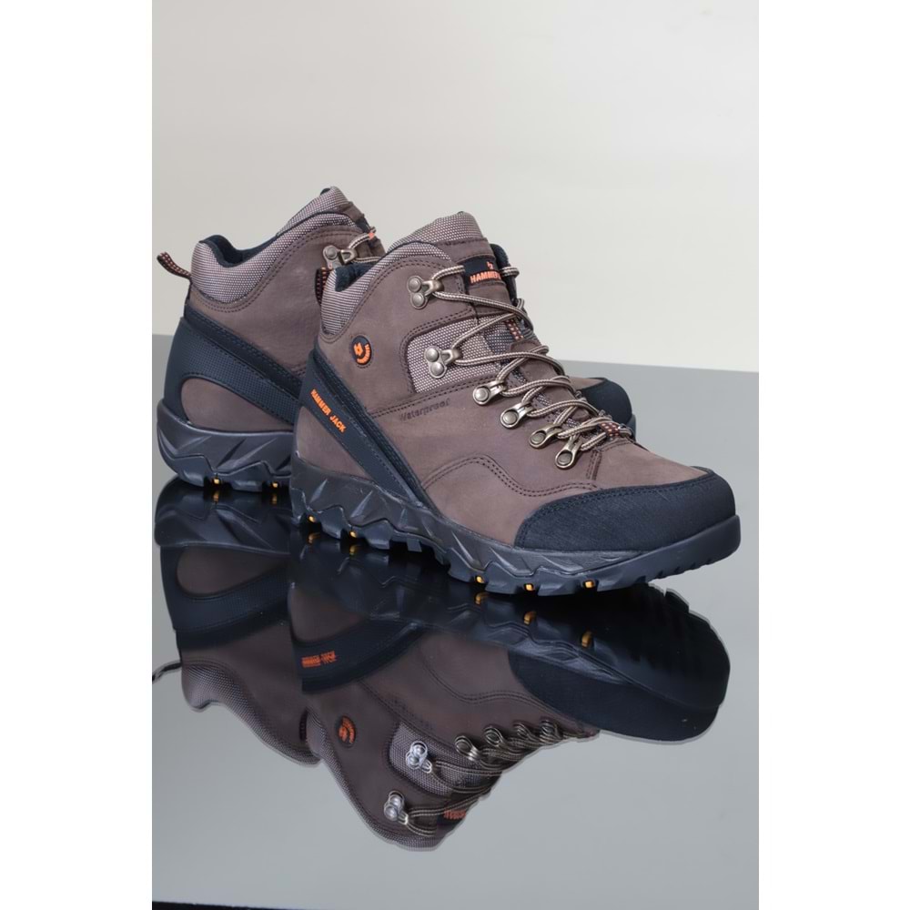 Konfores 1142 Hakiki Deri Waterproof Anatomik Spor Bot - NKT01142-kahverengi-41