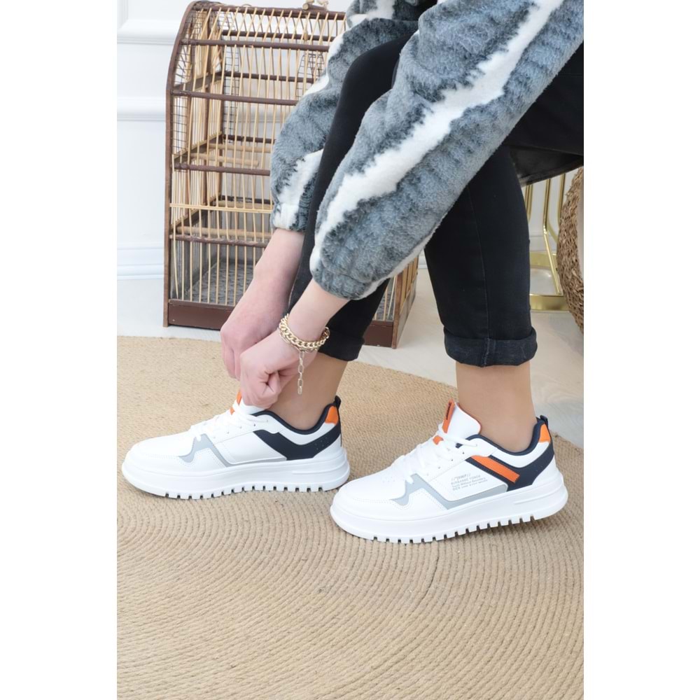 Konfores 1154-27431 Anatomik Taban Unisex Sneakers Ayakkabı - NKT01154-BEYAZ-36