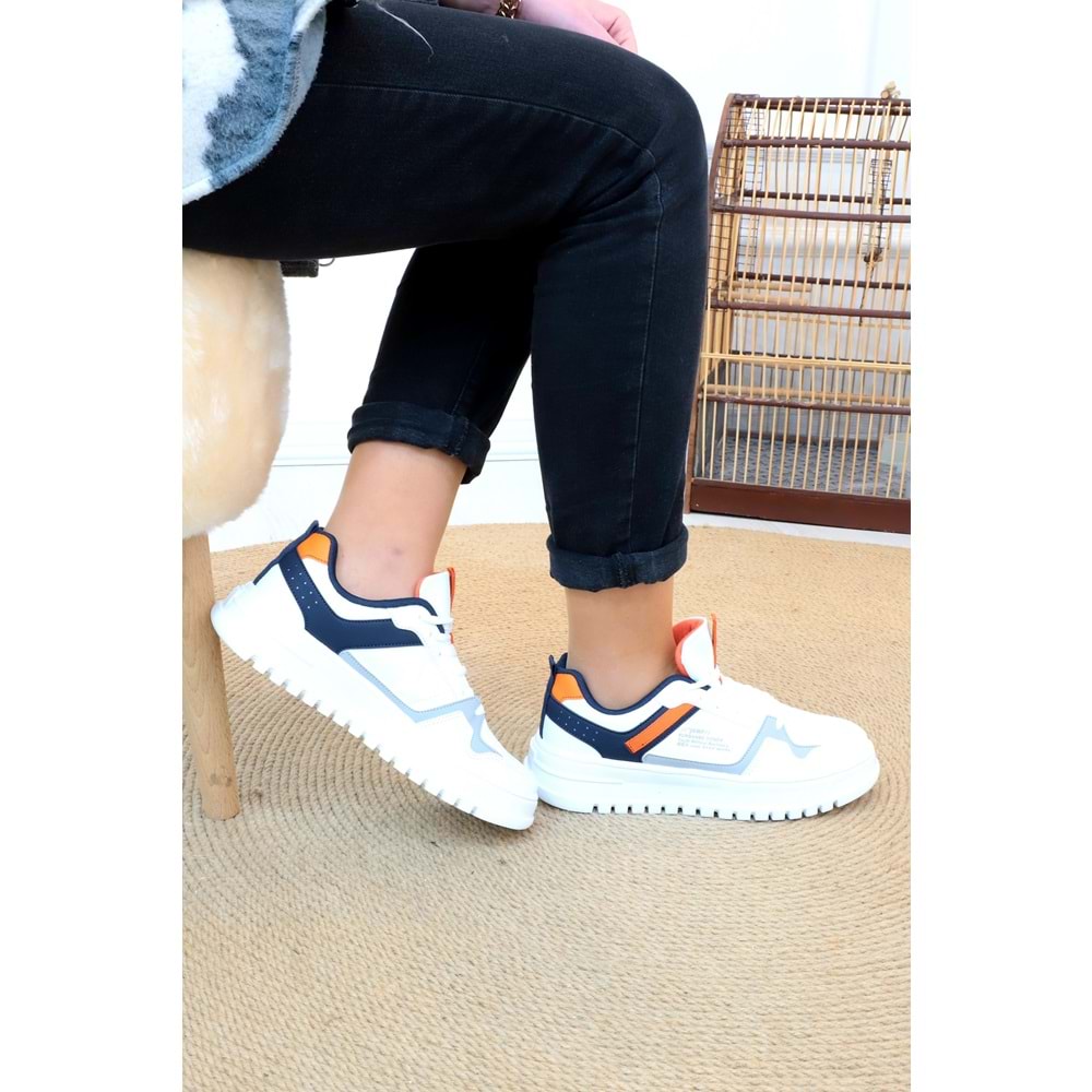 Konfores 1154-27431 Anatomik Taban Unisex Sneakers Ayakkabı - NKT01154-BEYAZ-36