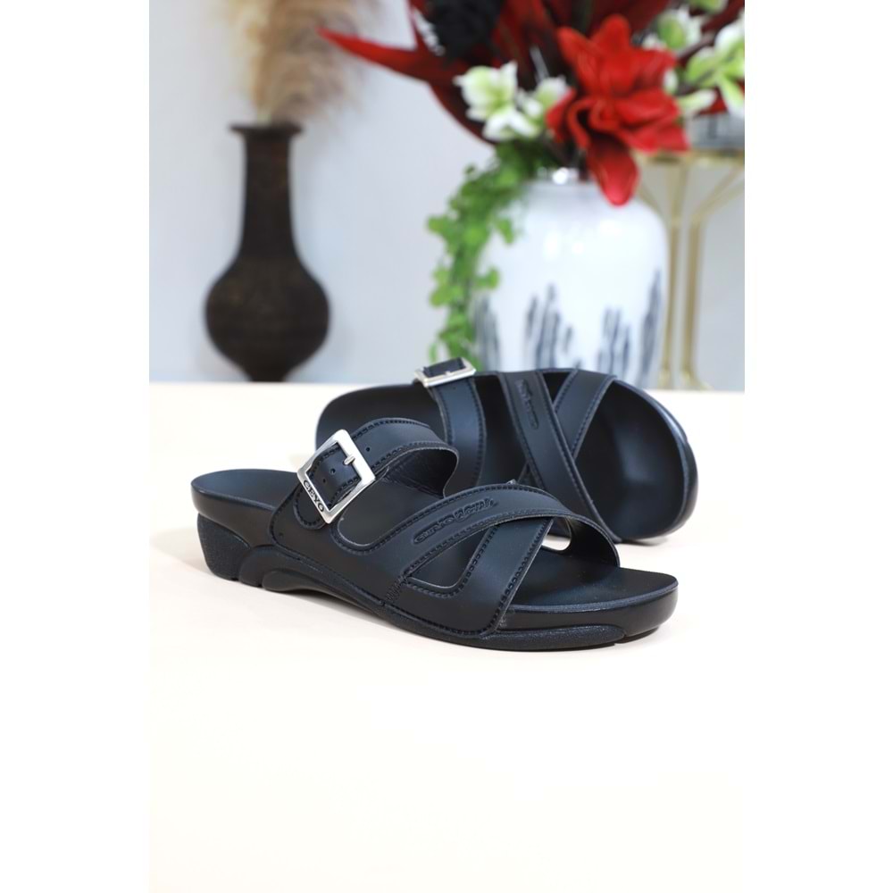 Konfores 1165-Venedik-2 Tam Anatomik Terlik - NKT01165-siyah-38