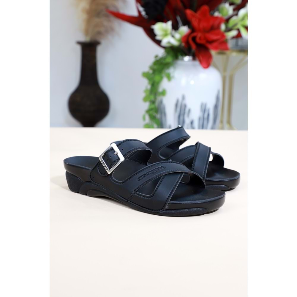 Konfores 1165-Venedik-2 Tam Anatomik Terlik - NKT01165-siyah-39