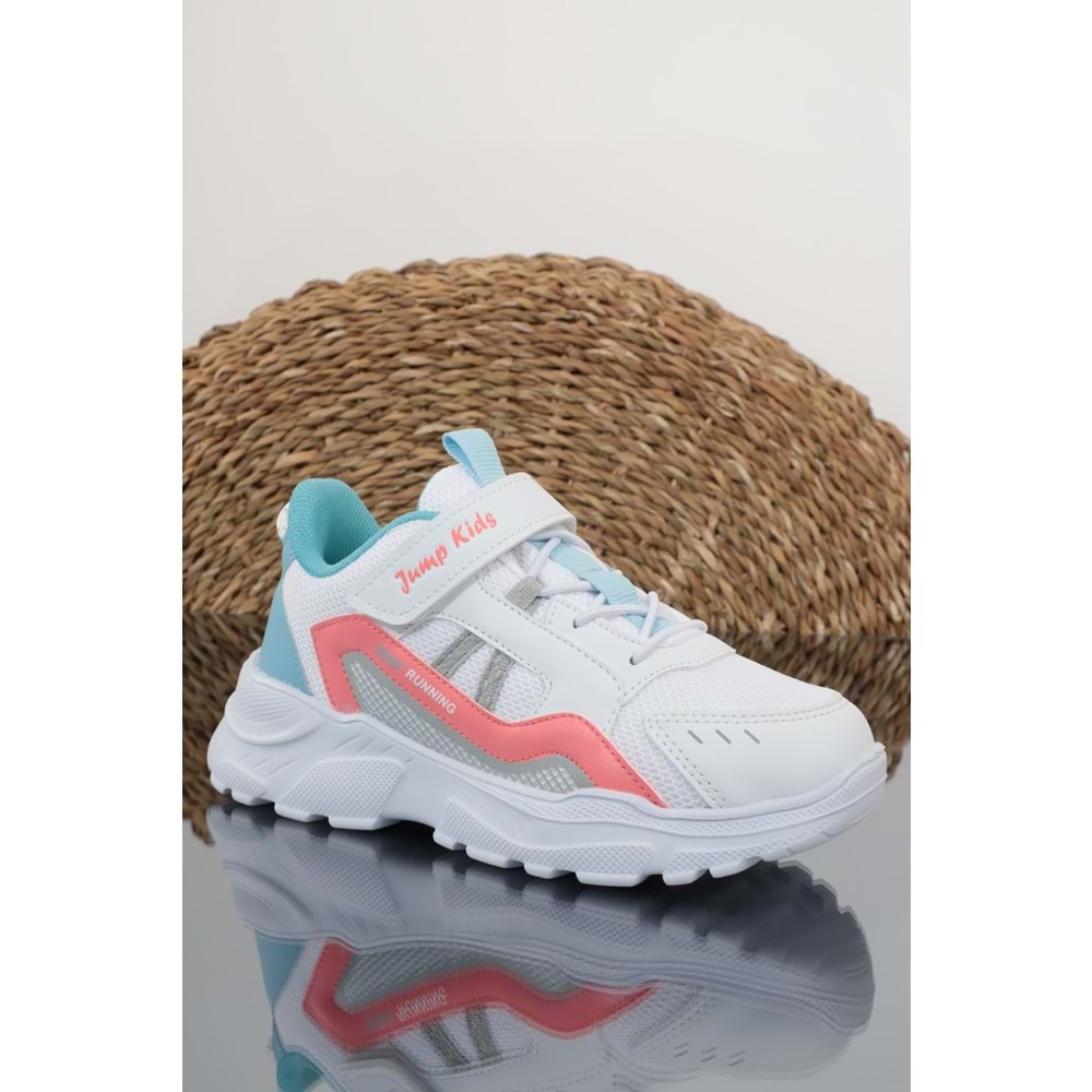 Kidessa 1182 Anatomik Tabanlı Unisex Çocuk Spor Ayakkabı - NKT01182-beyaz pembe-31
