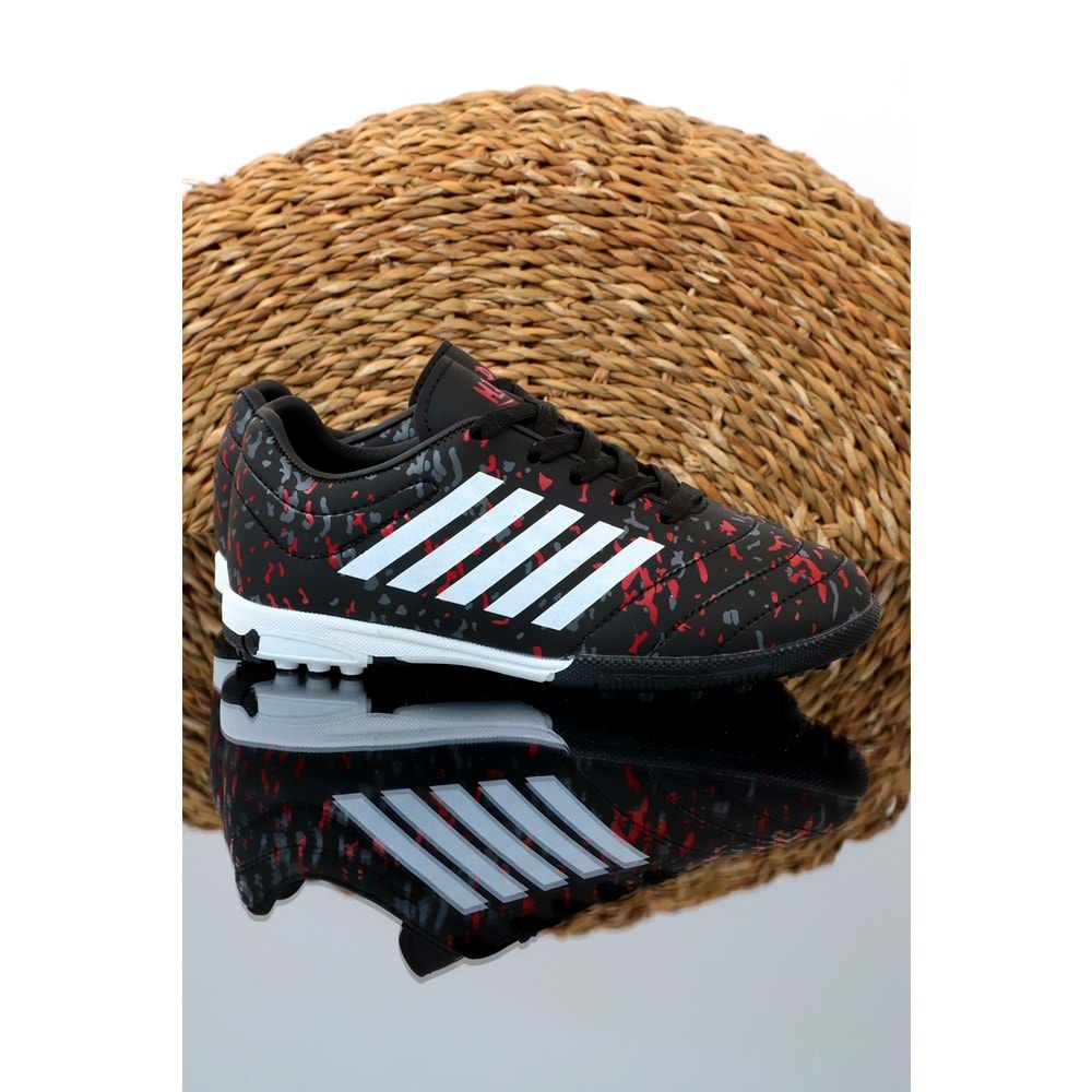 Kidessa 1190 Bağcıklı Çocuk Futbol Ayakkabısı - NKT01190-siyah-31