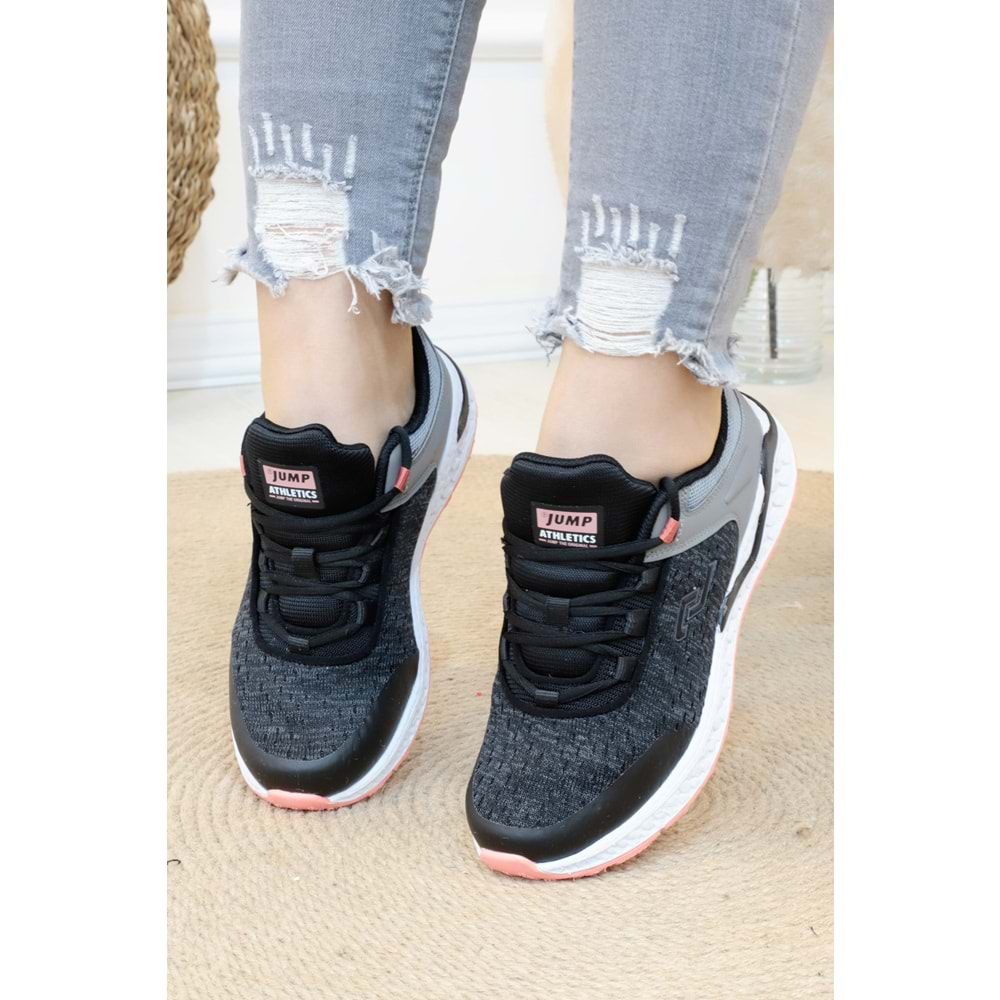 Konfores 1197-27342 Anatomik Tabanlı Unisex Sneakers Ayakkabı - NKT01197-siyah gri-36