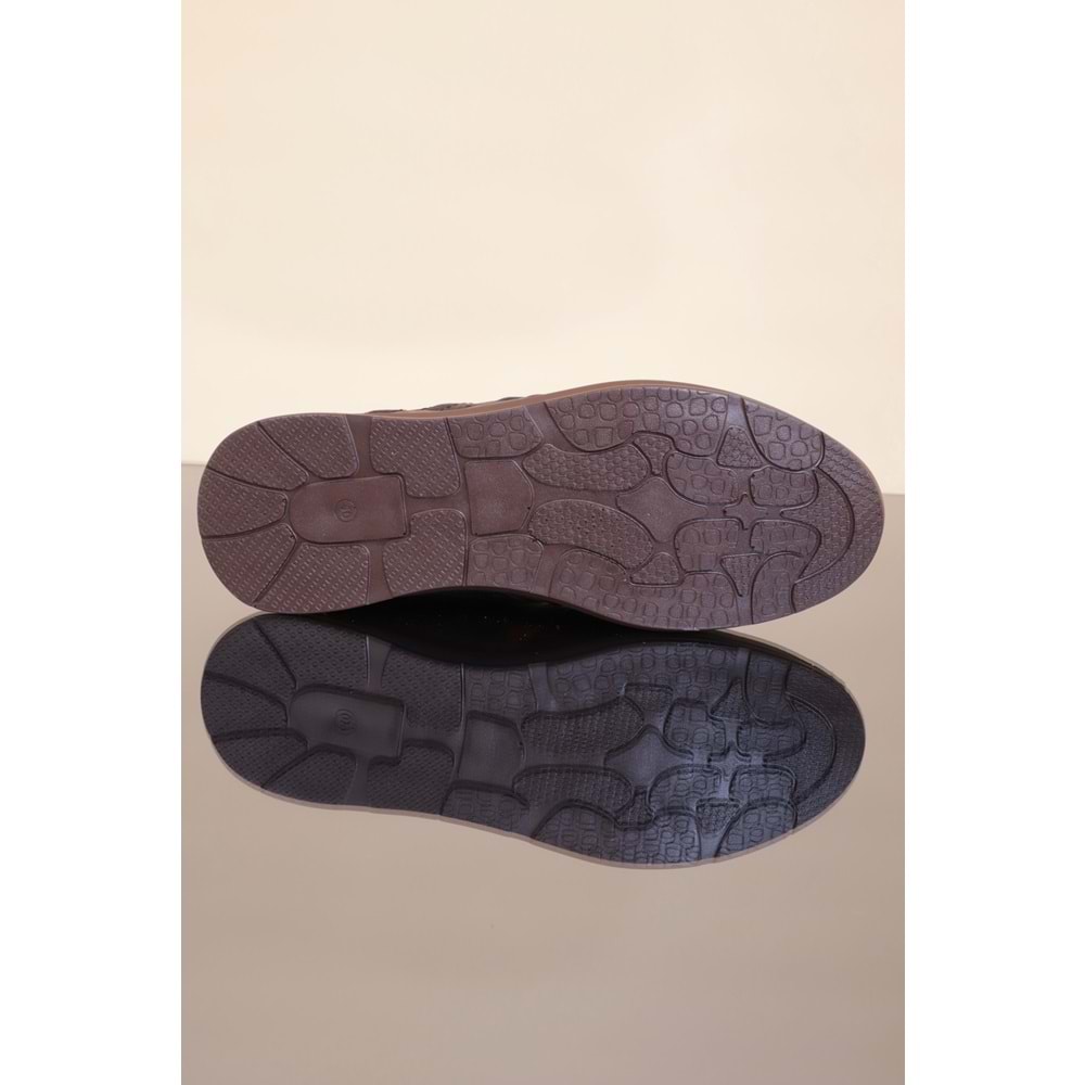 Konfores 1226 Hakiki Deri Anatomik Günlük Ayakkabı - NKT01226-kahverengi-40