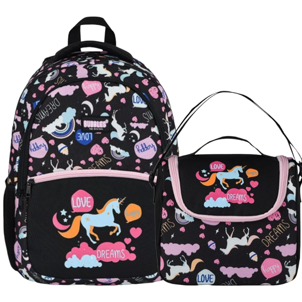 Kidessa 1269 Anatomik Sırt Yapılı Unisex İlkokul Çantası - NKT01269-siyah pembe-TEK EBAT