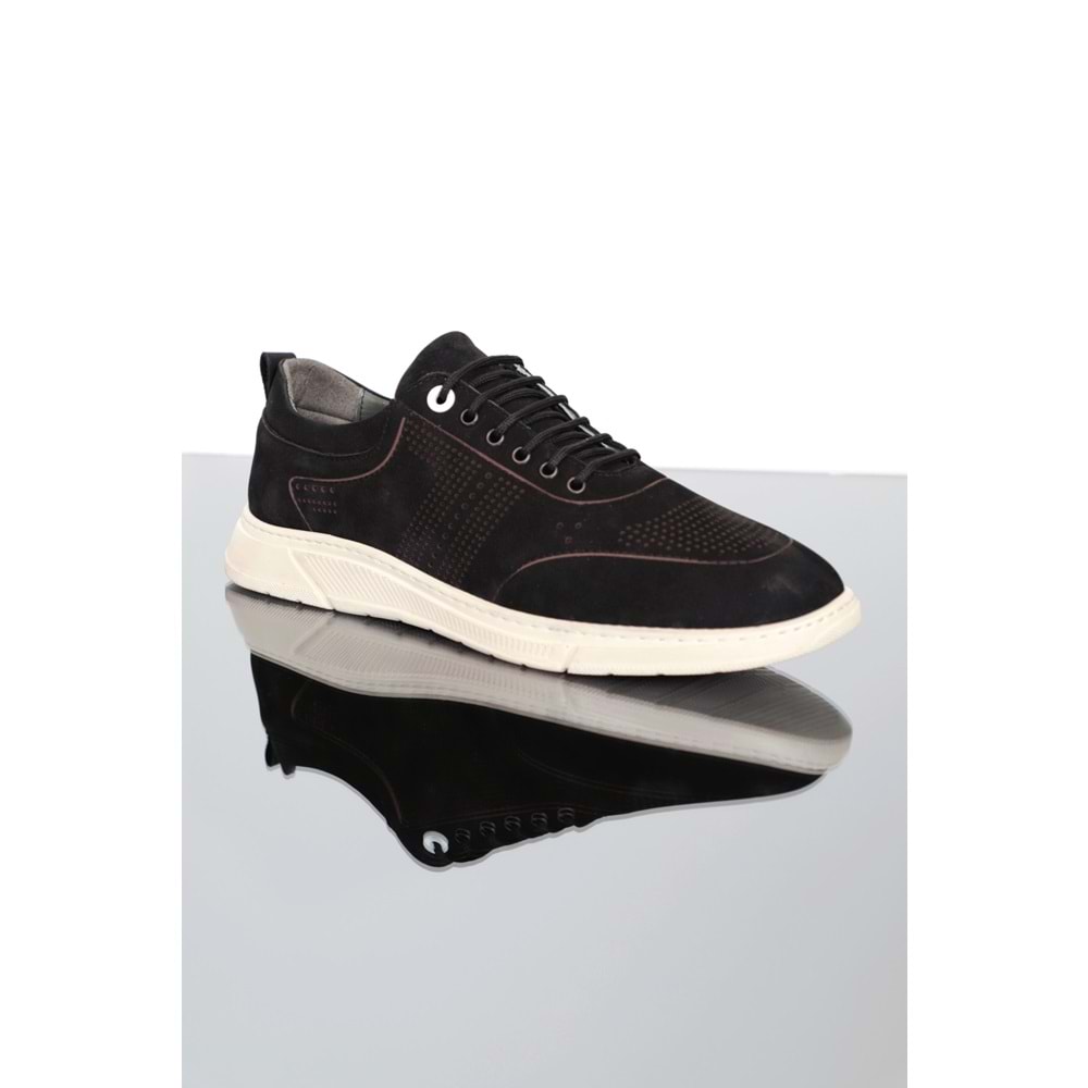 Konfores 1286 Hakiki Deri Anatomik Günlük Erkek Ayakkabı - NKT01286-siyah-47