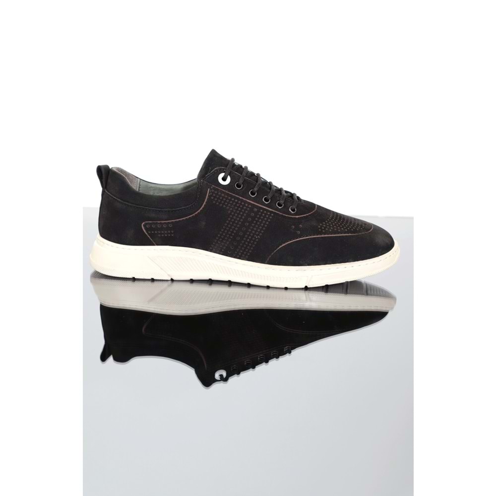 Konfores 1286 Hakiki Deri Anatomik Günlük Erkek Ayakkabı - NKT01286-siyah-47